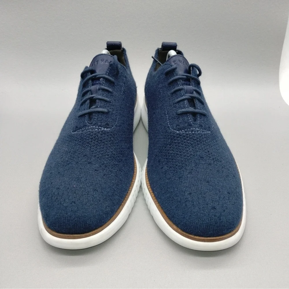 Cole Haan 2.Zerogrand Stitchlite Wingtip‎ Oxfords Mens Size 11 M Blue Dress Shoe